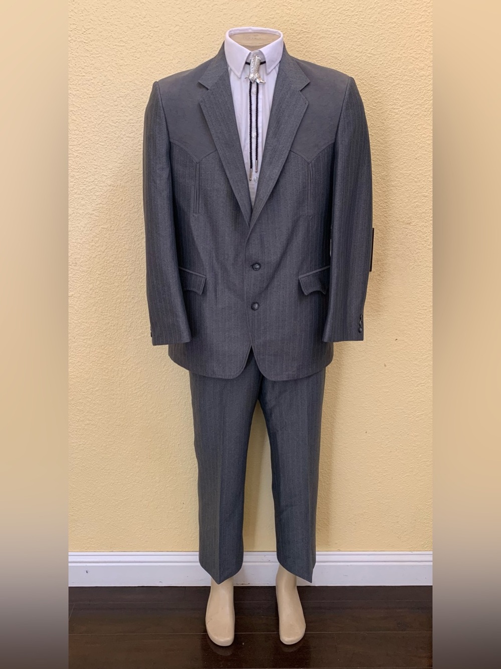 VTG Circle S Dallas Texas Men’s Size 42R Blazer/33x27 Pants Gray Western Suit